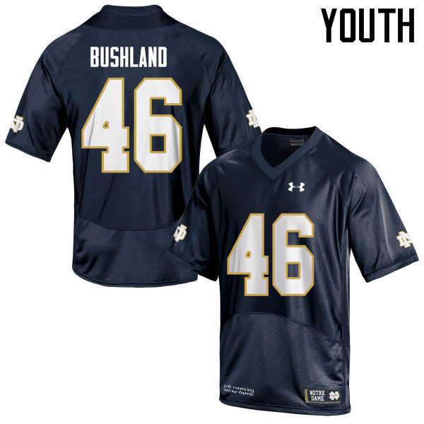 Youth #46 Matt Bushland Notre Dame Fighting Irish College Football Jerseys Sale-Navy